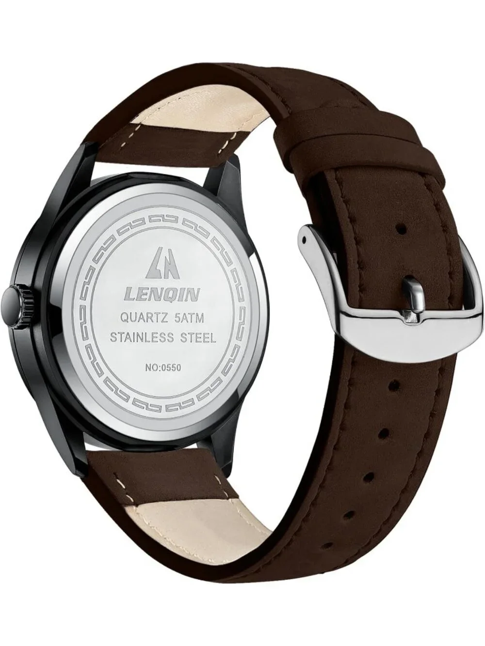 Men's Brown And Cream Analog Expansion Band Easy Reader Waterproof Wrist Watch